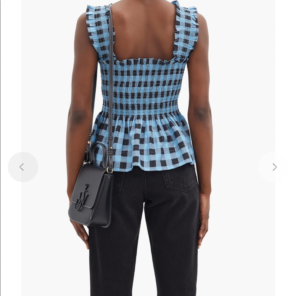 Ganni Cotton Silk Smock Top Sz 36 - Picture 5 of 10